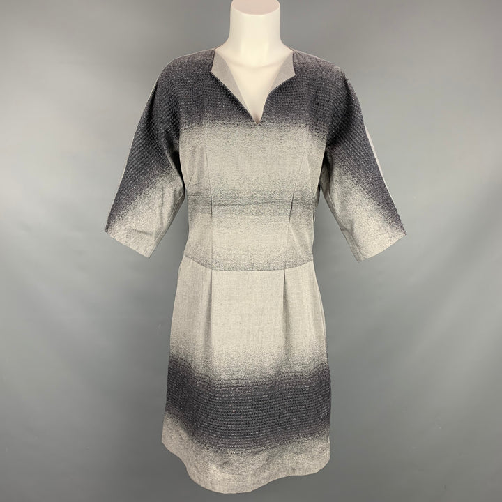 HEART HAAT by ISSEY MIYAKE Size M Grey & Charcoal Cotton Blend Ombre Dress
