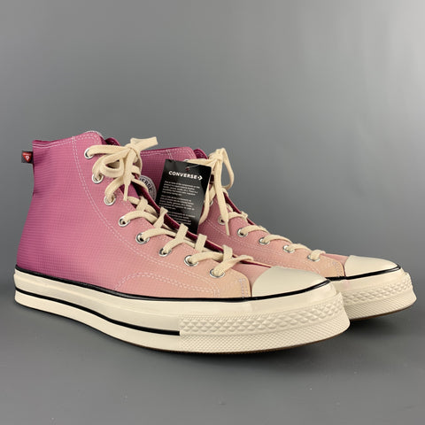 CONVERSE Size 12 Raspberry & Pink Gradient Nylon High Top Sneakers