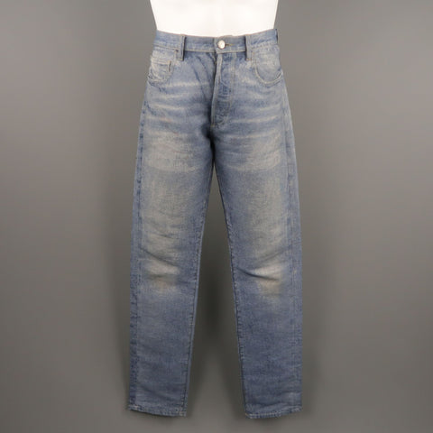 CALVIN KLEIN COLLECTION Size 32 Indigo Wash Cotton Blend Jeans