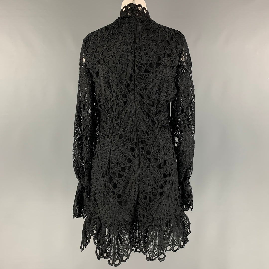 chinese dress ladies Modal Square Neck Long Sleeve Mini Dress in Black - XL main image 0