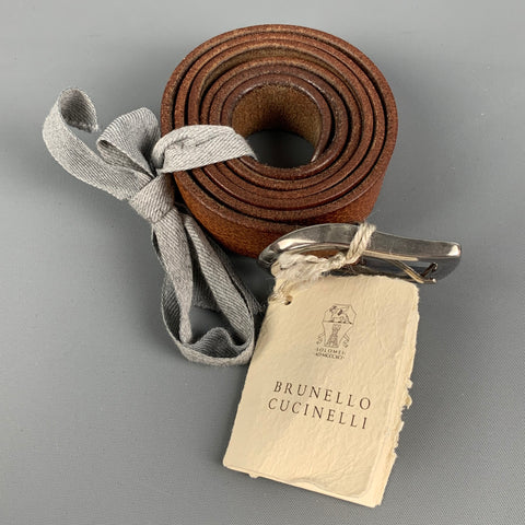 BRUNELLO CUCINELLI Size 33 Cognac Leather Belt
