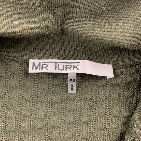MR. TURK Size XS Olive Textured Cotton Buttoned Polo