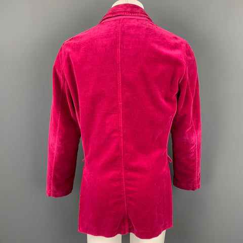 ETRO Size M Fuchsia Cotton Velvet Notch Lapel Sport Coat