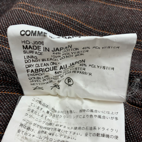 COMME des GARCONS Size S Brown Stripe Cotton Polyester Sport Coat