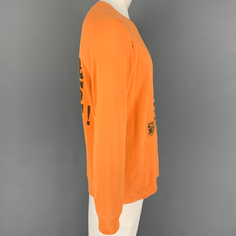 MARC JACOBS x PEANUTS Size L Orange Black Graphic Cotton Crew-Neck Sweatshirt