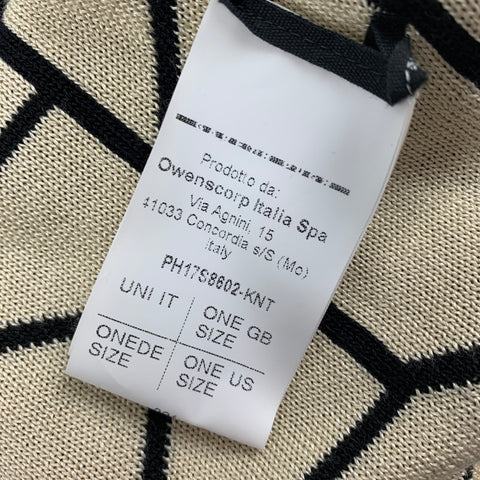GARETH PUGH Size One Size Black Cream Silk Cotton Geometric Reversible Cardigan