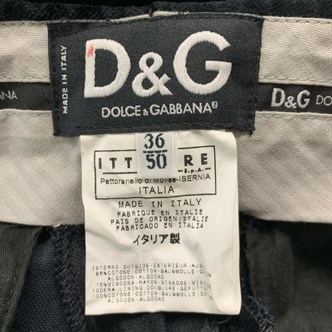D&amp;G by DOLCE &amp; GABBANA Taille 34 Pantalon habillé en viscose de coton à rayures noires
