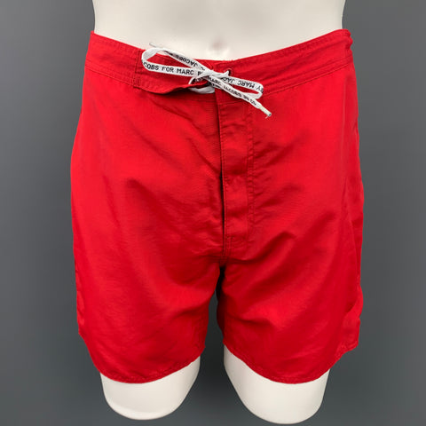 MARC by MARC JACOBS Size M Red Polyester Swim Trunks