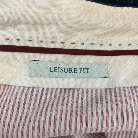 BRUNELLO CUCINELLI Size 34 Navy Grey Stripe Lana Wool Dress Pants