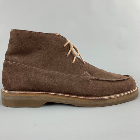 POLO by RALPH LAUREN Size 10.5 Brown Suede Lace Up Boots