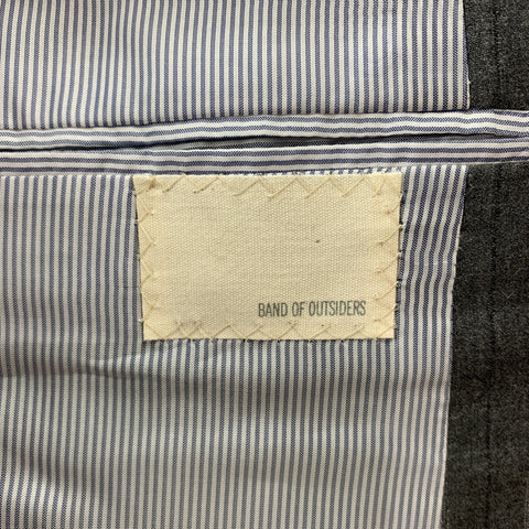 BAND OF OUTSIDERS Size 36 Grey Stripe Wool Notch Lapel Sport Coat