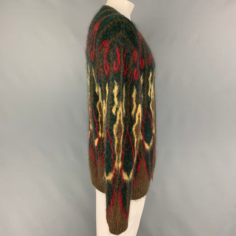 AGUJAS Cárdigan abotonado de mezcla de mohair de punto multicolor talla XL