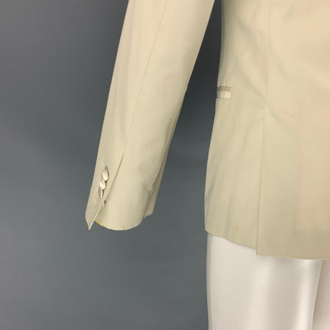 DOLCE & GABBANA Size 40 Regular Beige Cotton / Silk Peak Lapel Sport Coat
