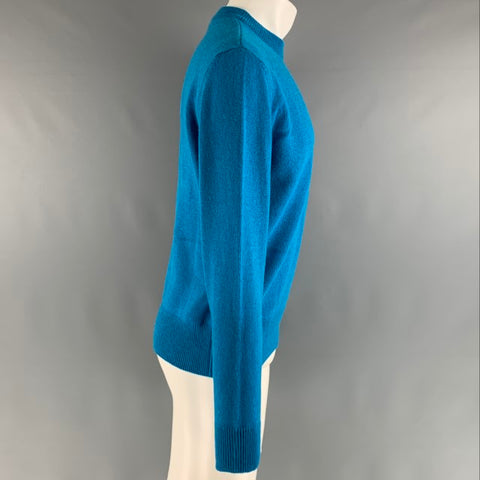 SUNFLOWER Size M Blue Knitted Alpaca Wool Crew-Neck Sweater