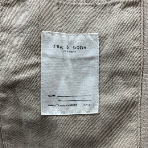 RAG & BONE Size L Oatmeal Stripe Cotton Notch Lapel Suit