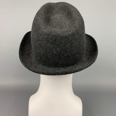 PAUL SMITH Charcoal & Purple Embroidered Wool Fedora