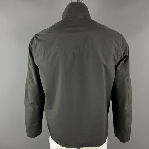 PRADA Size L Charcoal Polyester Reversible Zip Up Reversible Jacket