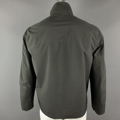 PRADA Size L Charcoal Polyester Reversible Zip Up Reversible Jacket