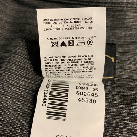 JUST CAVALLI Taille S Chemise à manches longues en mélange de viscose rayée charbon de bois brodée