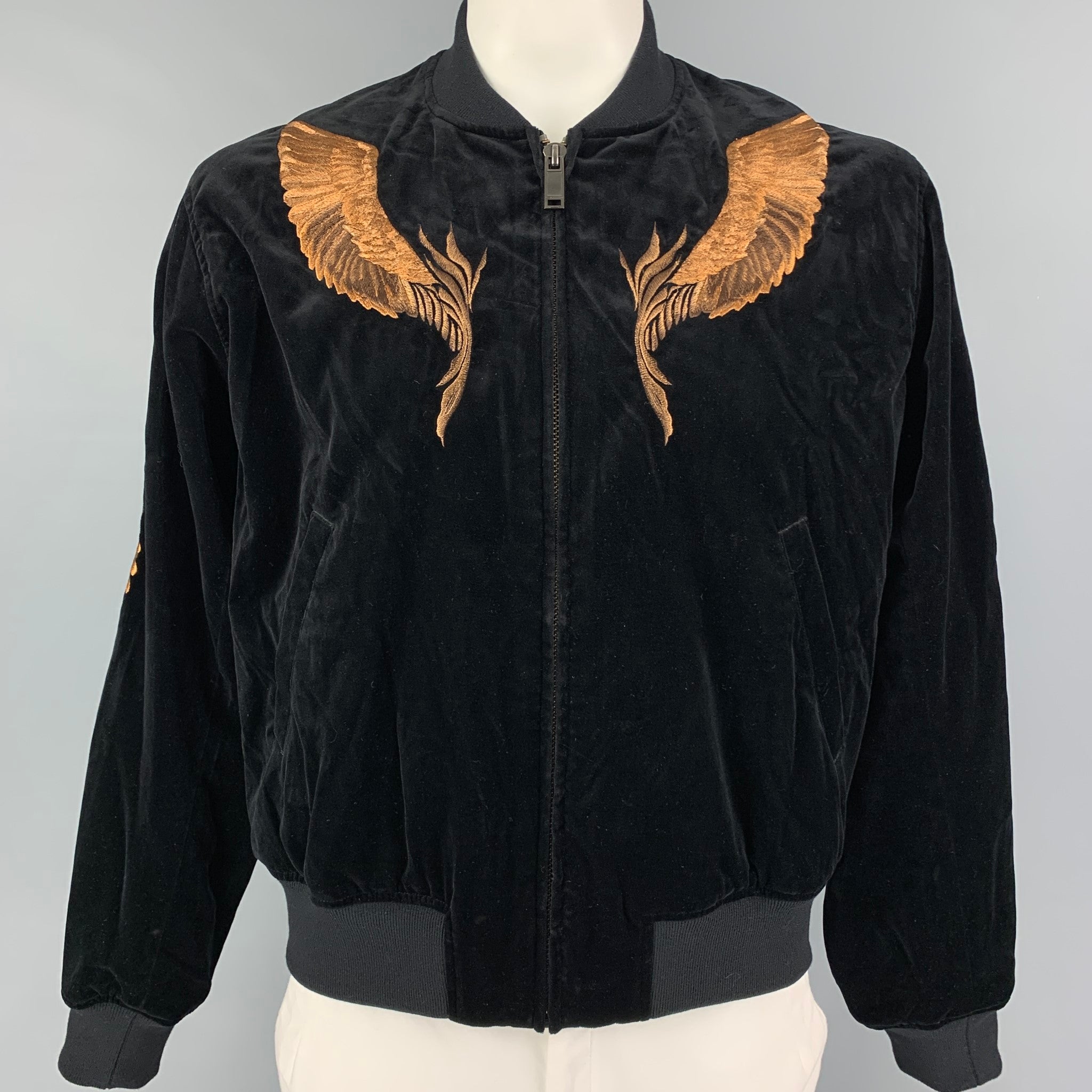 Velvet black bomber outlet jacket