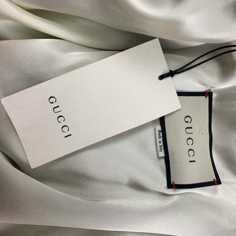 GUCCI FW 2017 Size 36 Blue Metallic Stripe Lamb Leather Bomber Jacket