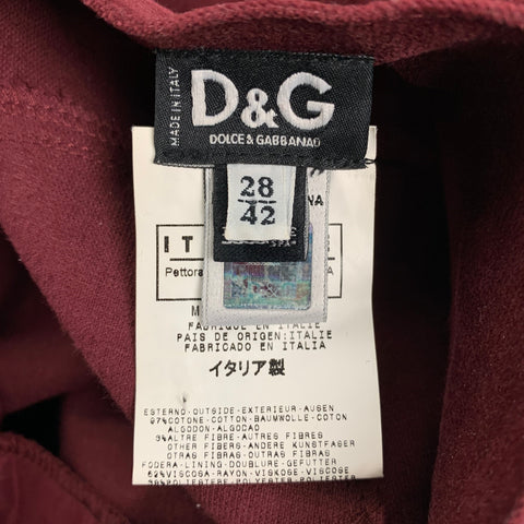 DOLCE & GABBANA Size 28 Burgundy Cotton Blend Bell Bottom Casual Pants