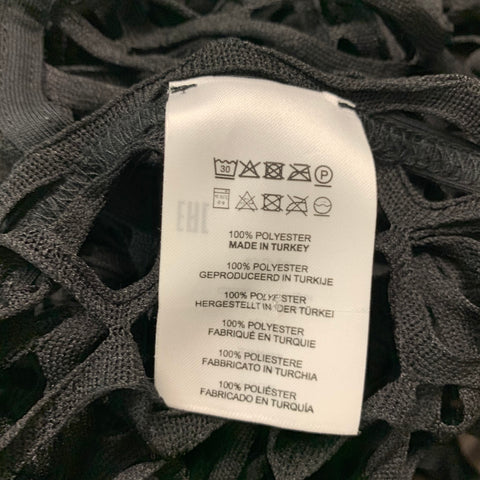 DRIES VAN NOTEN Taille XS Pull à col rond en polyester maille noire