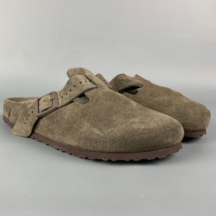 RICK OWENS x Birkenstock Size 11 Grey Suede Slip On Sandals