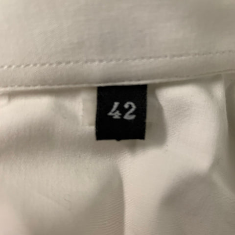 DIRK BIKKEMBERGS Size L Black & White Color Block Cotton & Elastane Button Up Long Sleeve Shirt