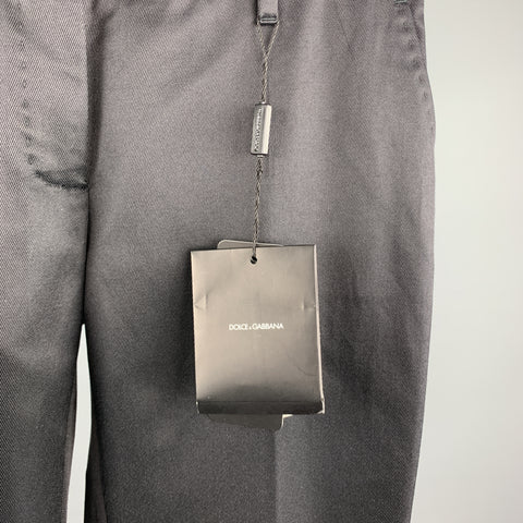 DOLCE & GABBANA Size 2 Black Cotton / Silk Dress Pants