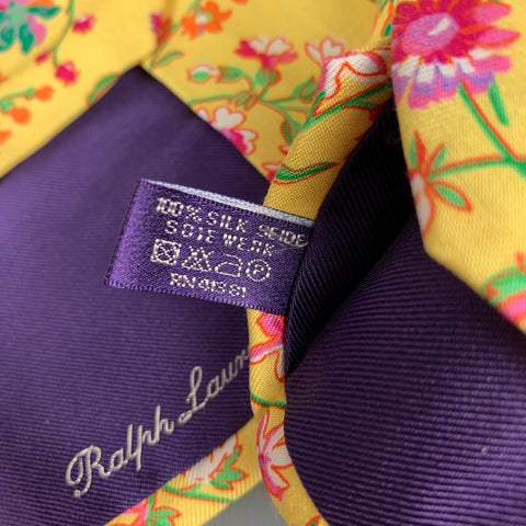 RALPH LAUREN Purple Label Multi-Color Floral Silk Tie