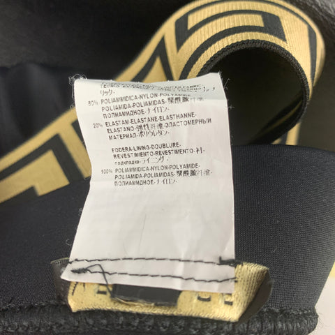 VERSACE Size M Black Gold Polyamide Belted Speedo
