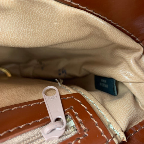 BALLY Brown Woven Leather Cross Body Handbag & Leather Goods