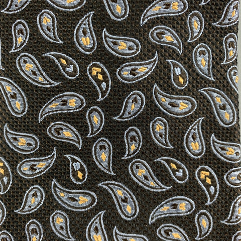 MICKY Black Blue Paisley Silk Tie