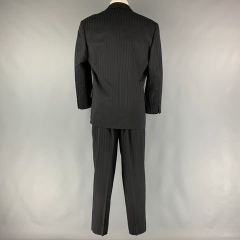 MATSUDA Talla S Traje Cruzado Lana Rayas Negro 30 29