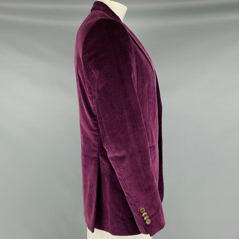 ETRO Size 42 Purple Corduroy Cotton Blend Notch Lapel Sport Coat
