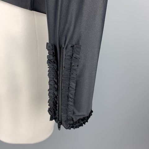 Vintage JEAN PAUL GAULTIER Size XL Black Ruffled Polyamide Half Zip Pullover