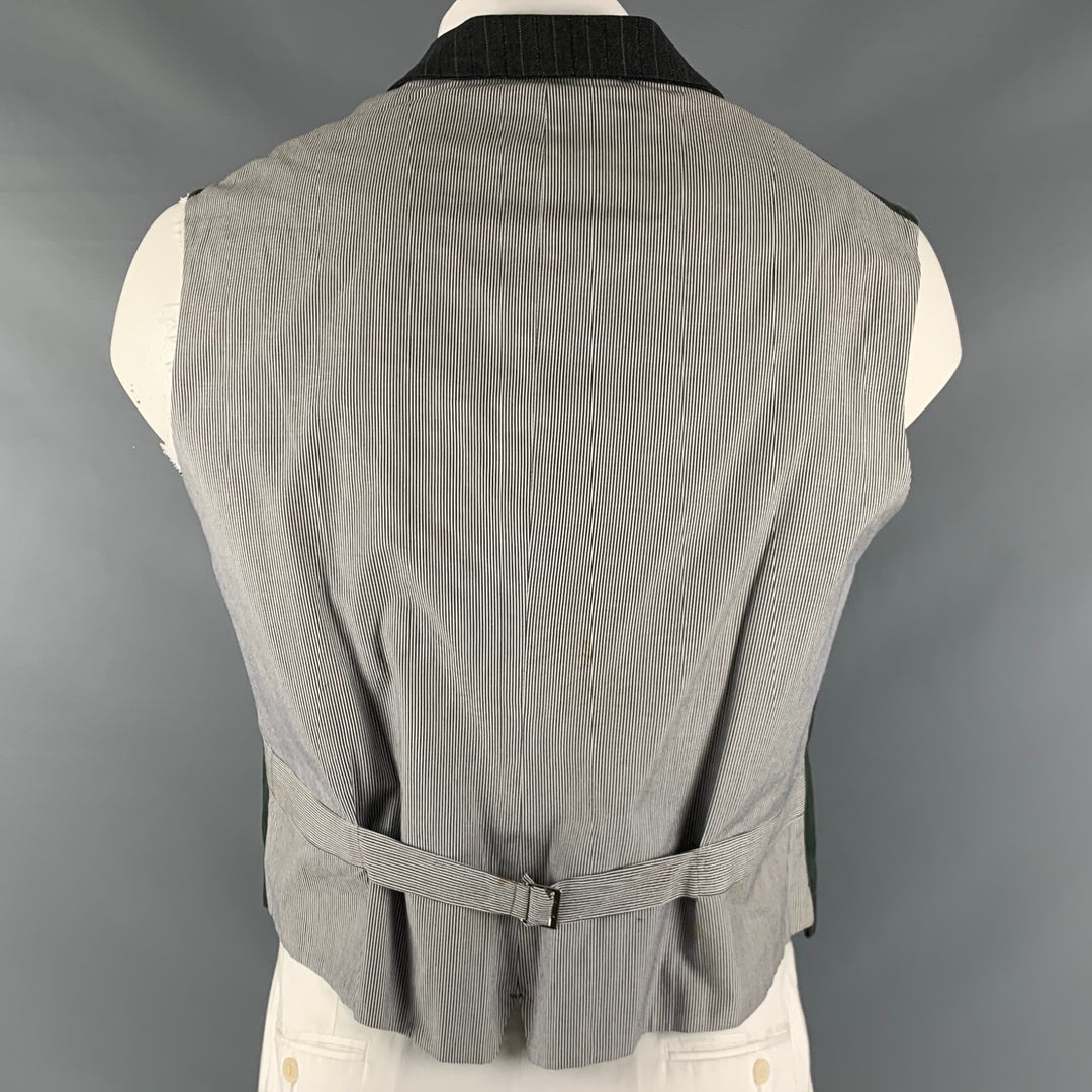 YOHJI YAMAMOTO Size M Grey Dark Green Mixed Patterns Silk Blend Vest