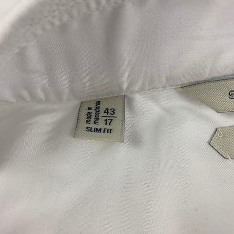 SUIT SUPPLY Size XL White Cotton Tuxedo Slim Fit Long Sleeve Shirt