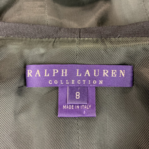 RALPH LAUREN COLLECTION Size 8 Black Twill Wool Blend Vest