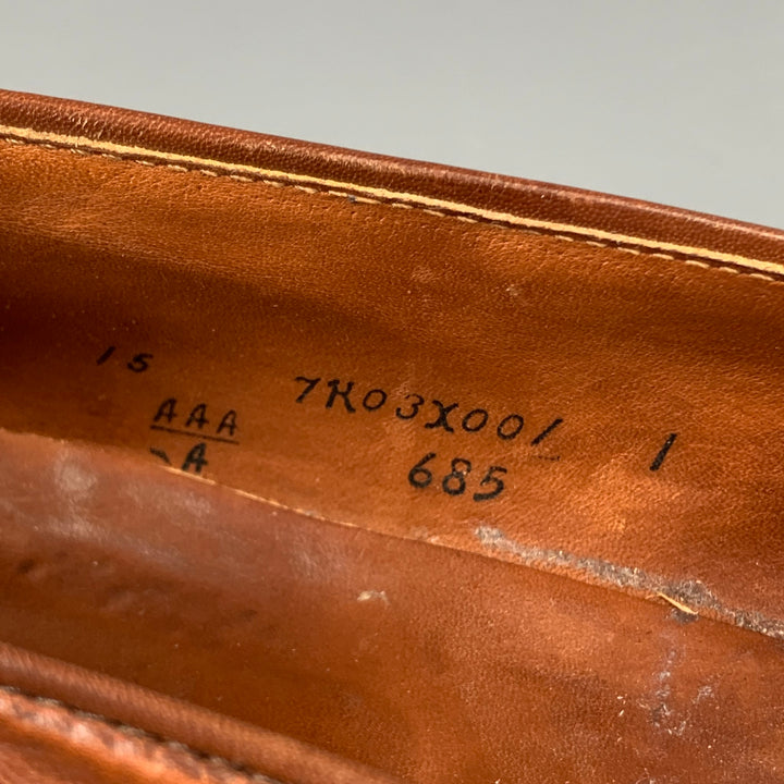 ALDEN 685 Size 15 Tan Leather Cap Toe Penny Loafers