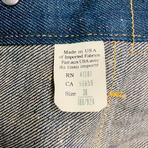 RRL by RALPH LAUREN Size 36 Indigo Contrast Stitch Selvedge Denim Zip Fly Jeans