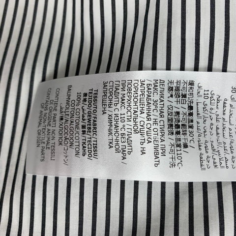 ALEXANDER MCQUEEN Size L Black White Stripe Cotton Short Sleeve Shirt