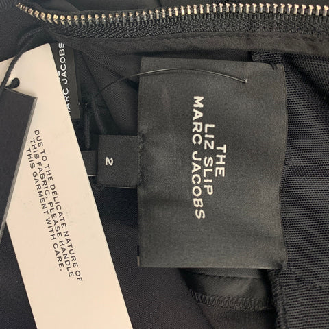 MARC JACOBS Vestido lencero Liz de encaje de poliéster negro talla 2
