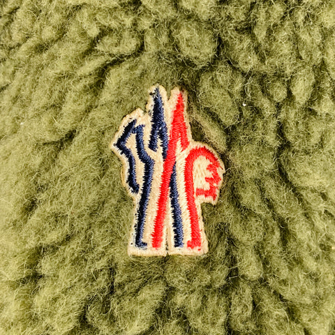 MONCLER GRENOBLE Size XXL Green Navy Fleece Zip Up Jacket