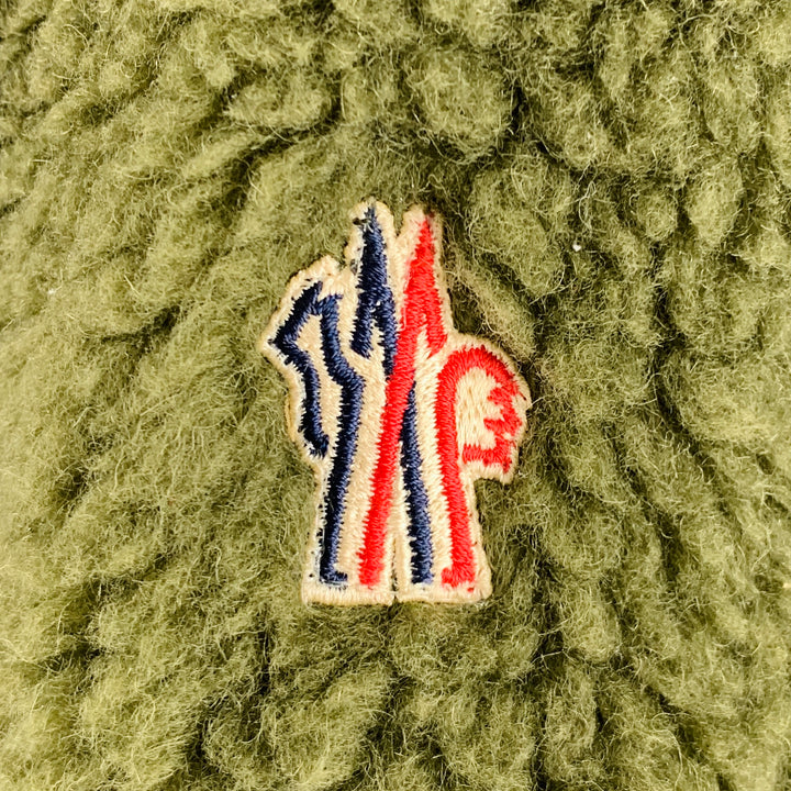 MONCLER GRENOBLE Size XXL Green Navy Fleece Zip Up Jacket