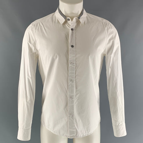 3.1 PHILLIP LIM Size S White Solid Cotton Button Up  Long Sleeve Shirt