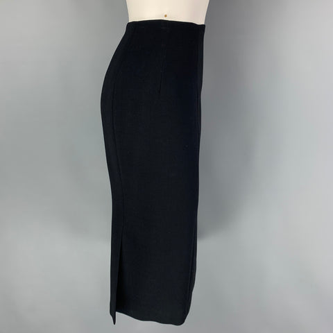 RALPH LAUREN Black Label Size 8 Black Wool Pencil Skirt