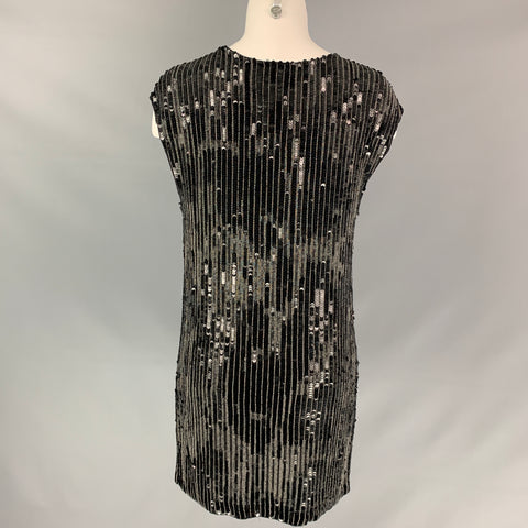 ALLSAINTS SPITALFIELDS Size 2 Black Viscose Beaded Sleeveless Dress
