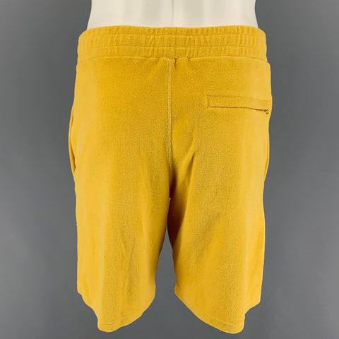 PALACE Size M Yellow Cotton Blend Drawstring Towelling Shorts